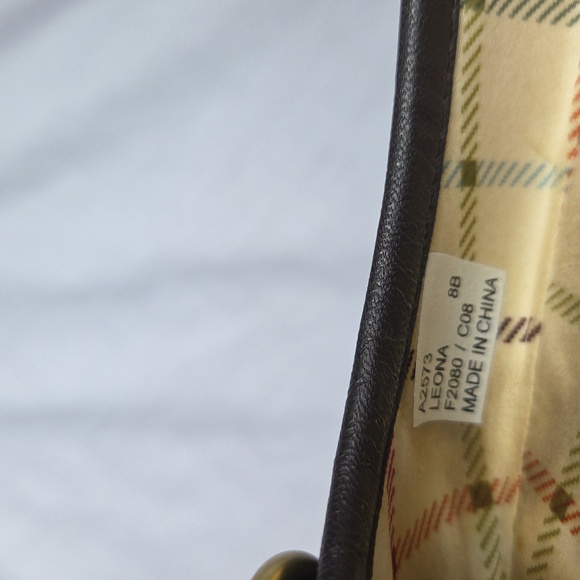 Coach Dark BROWN, Chestnut Flats with Gold Hardware and Plaid Lining 8 8B - Picture 6 of 14